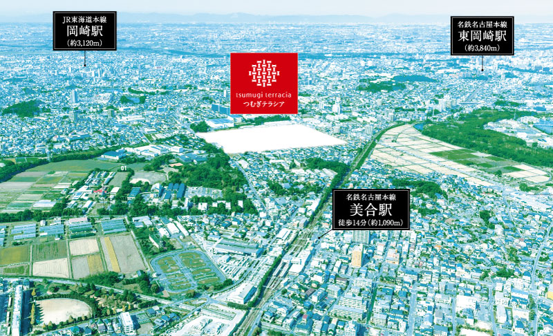 現地周辺空撮写真　※CG加工を施しております。