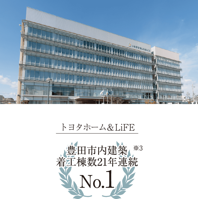 トヨタホーム＆LiFE 豊田市内建築※3着工棟数20年連続No.1