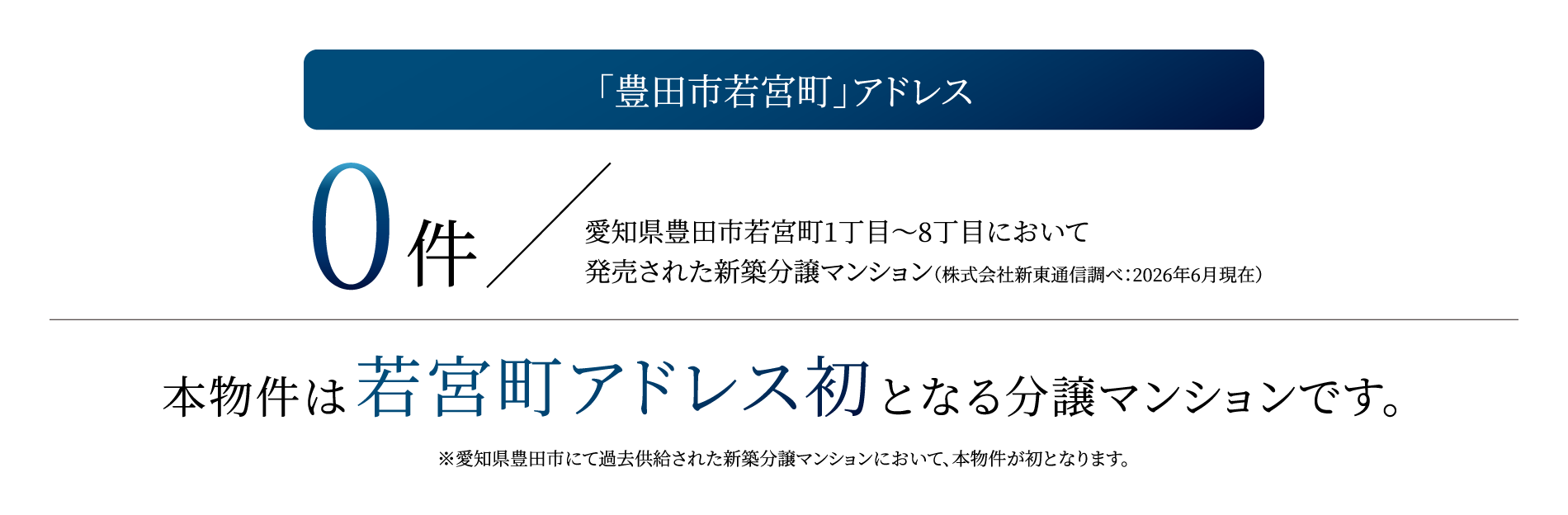 本物件は若宮町アドレス初となる分譲マンションです。