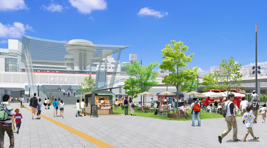 「豊田市駅東口まちなか広場」完成予想CG（出典：豊田市）