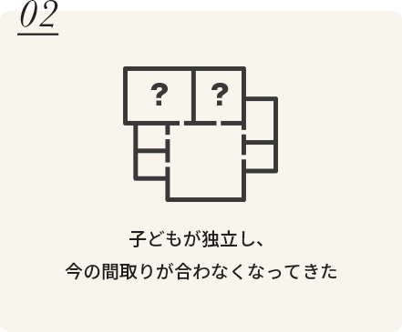 子どもが独立し、今の間取りが合わなくなってきた