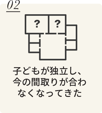 子どもが独立し、今の間取りが合わなくなってきた