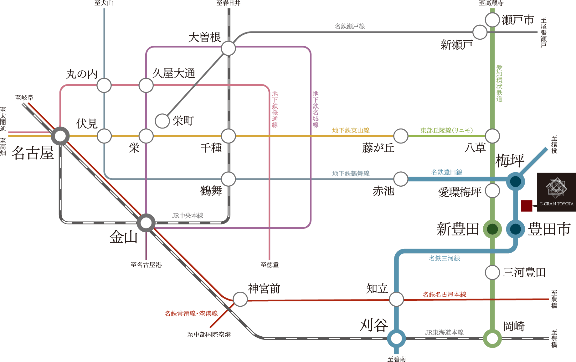 名古屋市地下鉄路線図