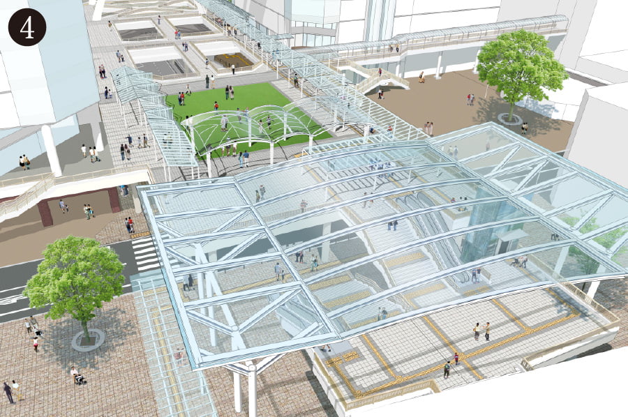 ペデストリアンデッキ及び豊田市駅西口交通広場