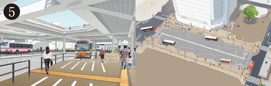 バス乗降場（豊田市駅西口に集約化）